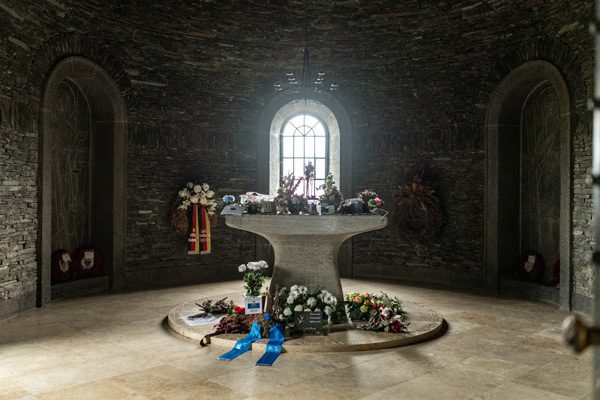 Memorial in German War Cemetery Recogne Bastogne Belgium