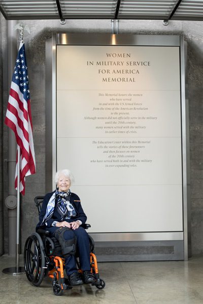 WWII Veteran Doris at Women in Military Service for America Memorial