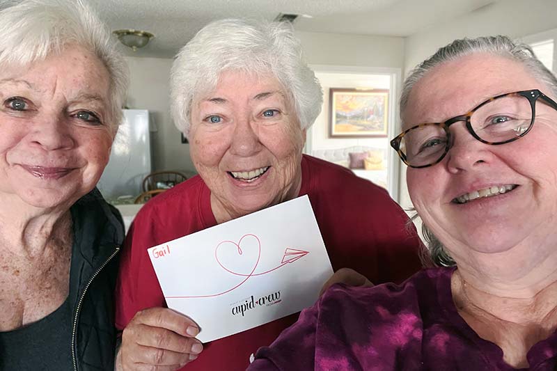 Older Americans receive Valentines Day Cards from the Cupid Crew from Wish of a Lifetime AARP
