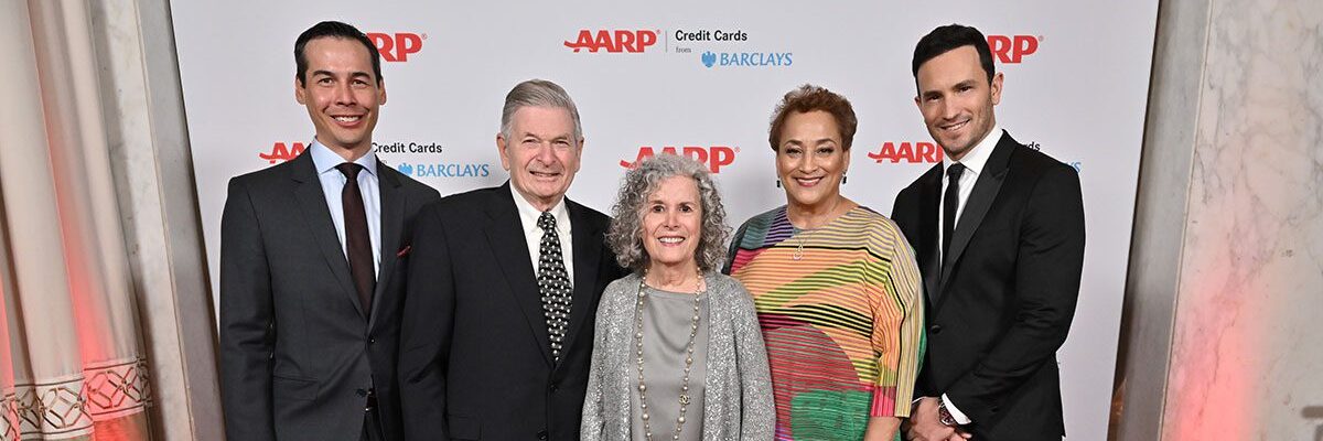 Senior Janice poses on the red carpet at AARP Movies for Grownups Awards event Hollywood