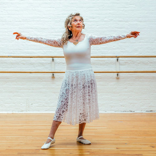 older adult taking ballet lessons inspires us to see aging in new light