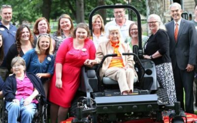 Trudy Mows the Lawn for her 100th Birthday