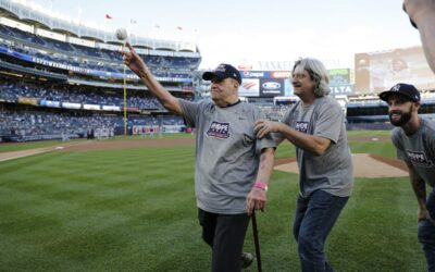 Veteran & NYC Firefighter Throws First Pitch for Yankees