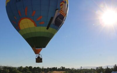 Bev flies in a hot air balloon at the Great Reno Balloon Races
