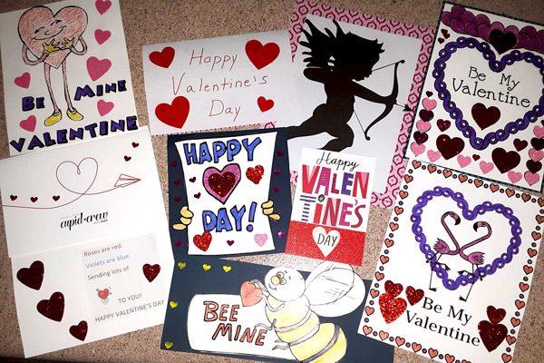 Hand-decorated Valentine's Day cards